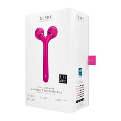 Електронний ультразвуковий ролик для обличчя та тіла GESKE Sonic Facial&Body Roller 4в1 magenta GESKE  &mdash; фото