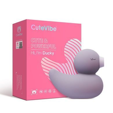 Вакуумный вибратор-уточка CuteVibe Ducky Grey SO6552 фото Купить   CuteVibe (Китай) 1 755 грн
