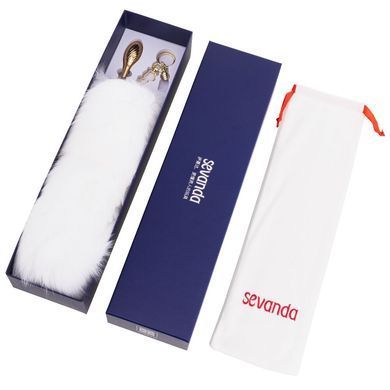 Металлическая анальная пробка Лисий хвост LOCKINK SEVANDA White Fox-Tail Anal Pear-shape Plug SX0865 фото Купить   LOCKINK (Китай) 2 494 грн
