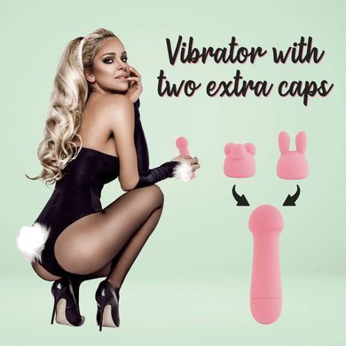 Мінівібратор FeelzToys Mister Bunny Pink з двома насадками SO4437 фото Купити Мінівібратор FeelzToys Mister Bunny Pink з двома насадками  FeelzToys (Нідерланди) 1 053 грн