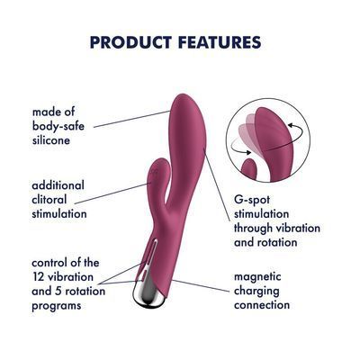 Вібратор-кролик з ротацією Satisfyer Spinning Rabbit 1 Red, 3 мотори SX0561 фото Купити Вібратор-кролик з ротацією Satisfyer Spinning Rabbit 1 Red, 3 мотори  Satisfyer (Німеччина) 2 217 грн