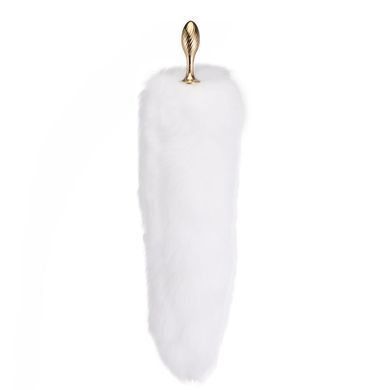 Металлическая анальная пробка Лисий хвост LOCKINK SEVANDA White Fox-Tail Anal Pear-shape Plug SX0865 фото Купить   LOCKINK (Китай) 2 494 грн