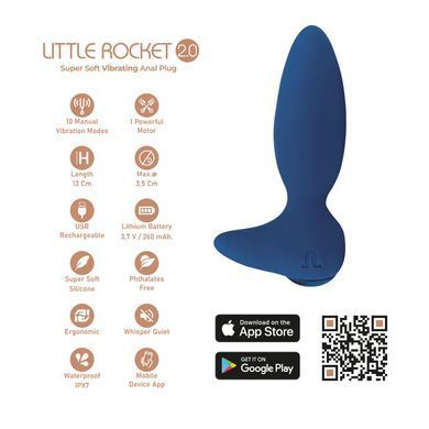 Анальна смарт-вібропробка Adrien Lastic Little Rocket 2.0, 10 режимів, подвійний силікон SX1275 фото Купити Анальна смарт-вібропробка Adrien Lastic Little Rocket 2.0, 10 режимів, подвійний силікон  Adrien Lastic 3 224 грн