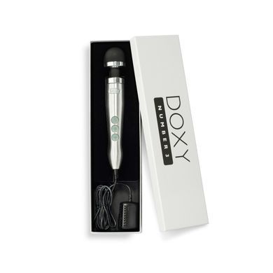 Вібромасажер DOXY Die Cast 3 Silver (Satin), дуже потужний, живлення 220В, металевий корпус SO2602 фото Купити Вібромасажер DOXY Die Cast 3 Silver (Satin), дуже потужний, живлення 220В, металевий корпус  Doxy (Великобританія) 6 652 грн