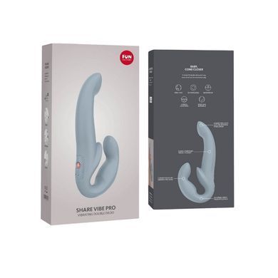 Безремінний страпон з вібрацією Fun Factory SHARE VIBE PRO cool grey, регульований SX0977 фото Купити Безремінний страпон з вібрацією Fun Factory SHARE VIBE PRO cool grey, регульований  Fun Factory  5 399 грн