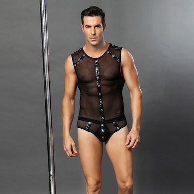 Мужской эротический костюм "Романтичный Стивен" One Size Black: полупрозрачные трусики и маечка SO2296 фото Купить   JSY (Китай) 942 грн