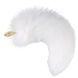 Металлическая анальная пробка Лисий хвост LOCKINK SEVANDA White Fox-Tail Anal Pear-shape Plug SX0865 фото 1