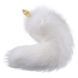 Металлическая анальная пробка Лисий хвост LOCKINK SEVANDA White Fox-Tail Anal Pear-shape Plug SX0865 фото 4