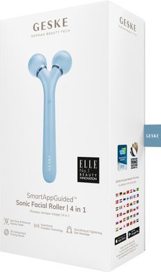 Електронний ультразвуковий ролик для обличчя GESKE Sonic Facial Roller 4в1 aquamarine HB0182 фото Купити Електронний ультразвуковий ролик для обличчя GESKE Sonic Facial Roller 4в1 aquamarine  GESKE 1 699 грн
