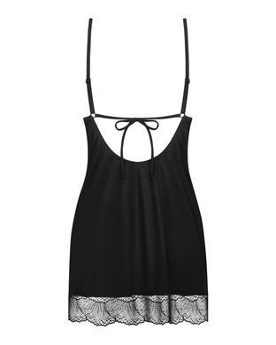 Пеньюар Obsessive Lobellis chemise & thong, XS/S, чорний, мереживне оздоблення, стрінги в комплекті SX1020 фото Купити Пеньюар Obsessive Lobellis chemise & thong, XS/S, чорний, мереживне оздоблення, стрінги в комплекті  Obsessive (Польща) 1 967 грн