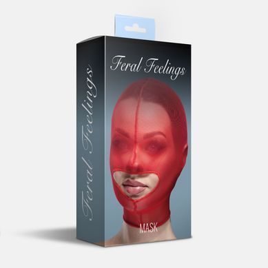 Маска сетка с открытым ртом Feral Feelings - Hood Mask Red SO9292 фото Купить   Feral Feelings (Україна) 618 грн