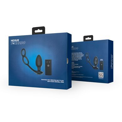 Анальная вибропробка Nexus Tornado Cock and Ball Ring SX2416 фото Купить   Nexus (Великобританія) 3 510 грн