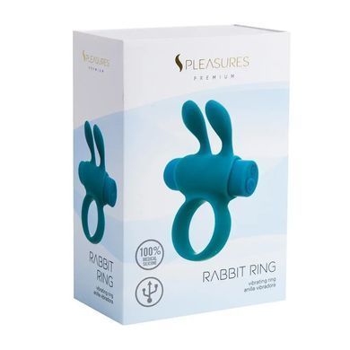 Ерекційне віброкільце S Pleasures Premium Rabbit Ring бірюзове, зі знімною віброкулею та вушками SX4582 фото Купити Ерекційне віброкільце S Pleasures Premium Rabbit Ring бірюзове, зі знімною віброкулею та вушками  S Pleasures  1 829 грн