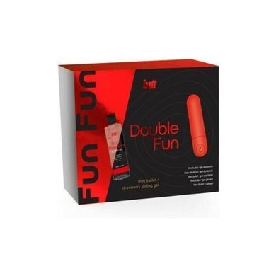 Набор Intt DOUBLE FUN: вибропуля (10 режимов, перезаряжаемая), клубничный лубрикант на водной основе SO7130 фото Купить   Intt (Бразилія-Португалія) 1 662 грн