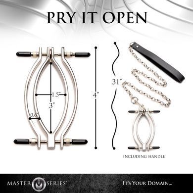 Затискач для статевих губ Master Series: Pussy Tugger Adjustable Vagina Clamp with Chain SO8797 фото Купити Затискач для статевих губ Master Series: Pussy Tugger Adjustable Vagina Clamp with Chain  Master Series (США) 3 787 грн