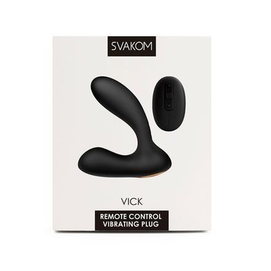 Масажер простати та вібратор точки G з пультом ДК Svakom Vick Black SO4849 фото Купити Масажер простати та вібратор точки G з пультом ДК Svakom Vick Black  Svakom (США) 3 658 грн