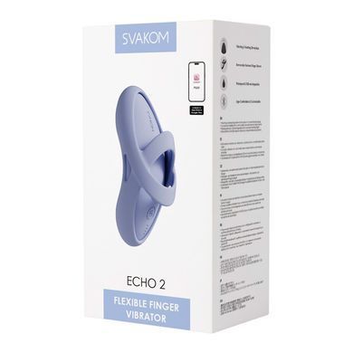 Смарт-вібратор для клітора Svakom Echo 2 Sky Blue, підігрів до 38 &deg;C, знімна насадка на палець SX2448 фото Купити Смарт-вібратор для клітора Svakom Echo 2 Sky Blue, підігрів до 38 &deg;C, знімна насадка на палець  Svakom  2 422 грн