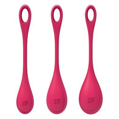 Набор йони бусин Satisfyer Yoni Power 1 Red, диаметр 2-2,5-3см, вес 22-46-74гр SO5547 фото Купить   Satisfyer (Німеччина) 951 грн