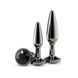 Набор анальных пробок NS Novelties Rear Assets - Tapered Trainer Kit - Gunmetal - Black SX4384 фото 1