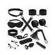 Набор Liebe Seele Black Lace and Neoprene 11pcs Bondage Kit, анальная пробка с кристаллом, вибропуля SO9509 фото 1