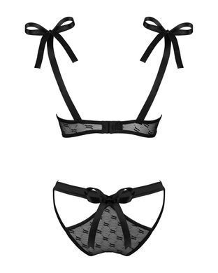 (SALE) Полупрозрачный эротический комплект Obsessive Obsessivia 2pcs set black S/M, бюстгальтер и трусики, SO7297 фото Купить   Obsessive (Польща) 1 367 грн