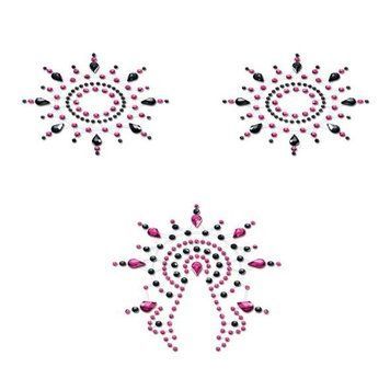Пэстис из кристаллов Petits Joujoux Gloria set of 3 - Black/Pink, украшение на грудь и вульву SO3131 фото Купить Пестис из кристаллов Petits Joujoux Gloria set of 3 - Black, украшение на грудь и вульву  Petits Joujoux  819 грн
