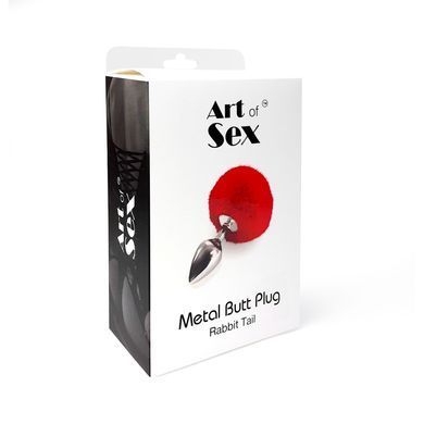 Металлическая анальная пробка М Art of Sex - Metal Butt plug Rabbit Tail Black, диаметр 3,4 см SO6961 фото Купить   Art of Sex  553 грн