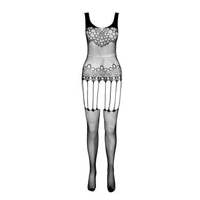 Бодистокинг Passion ECO BS001 One Size black, с доступом, имитация подвязок, флористический декор SO7065 фото Купить   Passion (Польща) 738 грн