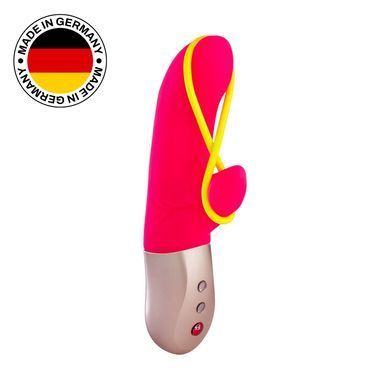 Мінівібратор-кролик зі стимулювальною стрічкою Fun Factory AMORINO pink/neon yellow, стрічка знімна SX0946 фото Купити Мінівібратор-кролик зі стимулювальною стрічкою Fun Factory AMORINO pink/neon yellow, стрічка знімна  Fun Factory (Німеччина) 2 956 грн