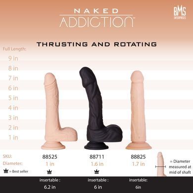 Фалоімітатор з ротацією та пульсацією Naked ADDICTION 8&Prime; Rotating & Thrusting Dong - Vanilla SX3928 фото Купити Фалоімітатор з ротацією та пульсацією Naked ADDICTION 8&Prime; Rotating & Thrusting Dong - Vanilla Фалоімітатор Naked ADDICTION 8&Prime; Rotating & Thrusting Dong - Vanilla &mdash; преміальна автоматична секс-іграшка з функціями ротації та thrusting-рухів для максимально реалістичної стимуляції. Модель оснащена дистанційним пультом, потужною присоскою та декількома режимами руху, що дозволяє адаптувати відчуття під будь-який настрій. Завдяки м&rsquo;якому platinum silicone та сумісності зі strap-on harness фалоімітатор чудово підходить як для соло використання, так і для парних ігор 😈 ADDICTION  4 349 грн