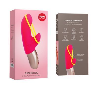 Мінівібратор-кролик зі стимулювальною стрічкою Fun Factory AMORINO pink/neon yellow, стрічка знімна SX0946 фото Купити Мінівібратор-кролик зі стимулювальною стрічкою Fun Factory AMORINO pink/neon yellow, стрічка знімна  Fun Factory (Німеччина) 2 956 грн