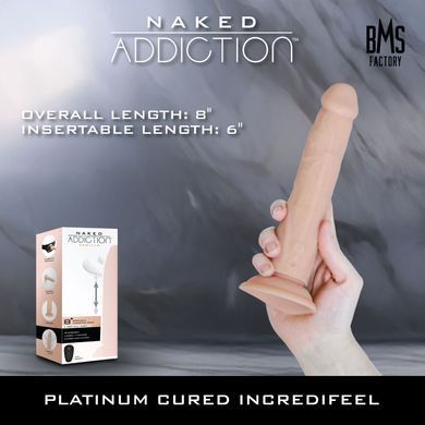 Фалоімітатор з ротацією та пульсацією Naked ADDICTION 8&Prime; Rotating & Thrusting Dong - Vanilla SX3928 фото Купити Фалоімітатор з ротацією та пульсацією Naked ADDICTION 8&Prime; Rotating & Thrusting Dong - Vanilla Фалоімітатор Naked ADDICTION 8&Prime; Rotating & Thrusting Dong - Vanilla &mdash; преміальна автоматична секс-іграшка з функціями ротації та thrusting-рухів для максимально реалістичної стимуляції. Модель оснащена дистанційним пультом, потужною присоскою та декількома режимами руху, що дозволяє адаптувати відчуття під будь-який настрій. Завдяки м&rsquo;якому platinum silicone та сумісності зі strap-on harness фалоімітатор чудово підходить як для соло використання, так і для парних ігор 😈 ADDICTION  4 349 грн
