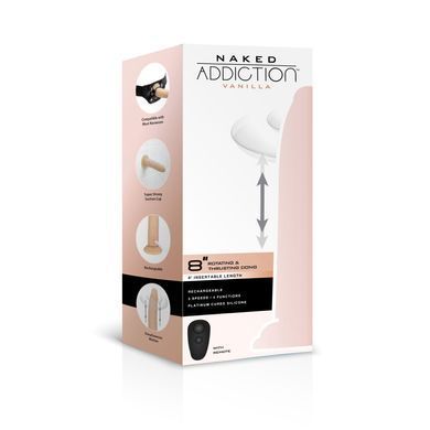 Фалоімітатор з ротацією та пульсацією Naked ADDICTION 8&Prime; Rotating & Thrusting Dong - Vanilla SX3928 фото Купити Фалоімітатор з ротацією та пульсацією Naked ADDICTION 8&Prime; Rotating & Thrusting Dong - Vanilla Фалоімітатор Naked ADDICTION 8&Prime; Rotating & Thrusting Dong - Vanilla &mdash; преміальна автоматична секс-іграшка з функціями ротації та thrusting-рухів для максимально реалістичної стимуляції. Модель оснащена дистанційним пультом, потужною присоскою та декількома режимами руху, що дозволяє адаптувати відчуття під будь-який настрій. Завдяки м&rsquo;якому platinum silicone та сумісності зі strap-on harness фалоімітатор чудово підходить як для соло використання, так і для парних ігор 😈 ADDICTION  4 349 грн