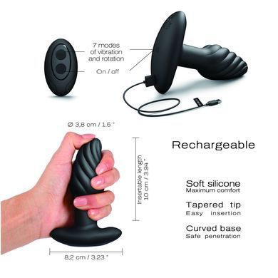 Анальна пробка з вібрацією та перлинним масажем Dorcel Spin Plug, макс. діам. 3,8 см, пульт ДК SO9019 фото Купити Анальна пробка з вібрацією та перлинним масажем Dorcel Spin Plug, макс. діам. 3,8 см, пульт ДК  Dorcel (Франція) 4 231 грн