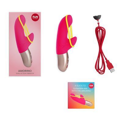 Мінівібратор-кролик зі стимулювальною стрічкою Fun Factory AMORINO pink/neon yellow, стрічка знімна SX0946 фото Купити Мінівібратор-кролик зі стимулювальною стрічкою Fun Factory AMORINO pink/neon yellow, стрічка знімна  Fun Factory (Німеччина) 2 956 грн