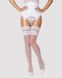 Панчохи під пояс із широким мереживом Obsessive 810-STO-2 stockings L/XL, білі SO7168 фото 1