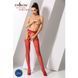 Еротичні колготки-бодістокінг Passion S002 red, імітація мереживних панчіх та пояса &mdash; фото 2