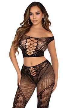 Комплект Leg Avenue Off Shoulder Crop Top and Legging One Size SX2748 фото Купить   Leg Avenue (США) 1 062 грн