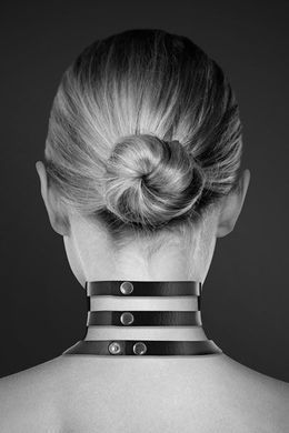 Чокер тройной с кольцом для поводка Bijoux Pour Toi - FETISH, экокожа SO1886 фото Купить   Bijoux Pour Toi  1 080 грн