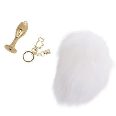 Металлическая анальная пробка Кроличий хвост LOCKINK SEVANDA White Bunny-Tail Anal Rose-shape Plug SX0867 фото Купить   LOCKINK (Китай) 1 200 грн