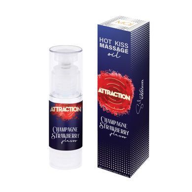 Їстівна масажна олія MAI Attraction Champagne Strawberry Hot Kiss (50 мл) SO6054 фото Купити Їстівна масажна олія MAI Attraction Champagne Strawberry Hot Kiss (50 мл)  MAI (Іспанія) 600 грн