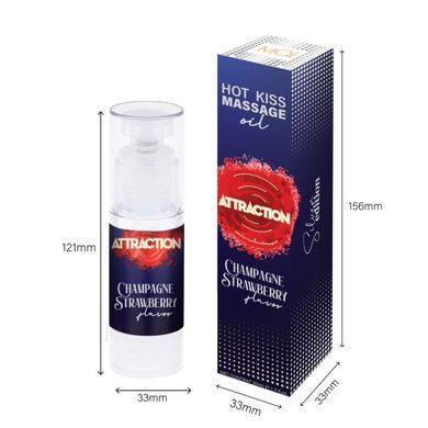 Їстівна масажна олія MAI Attraction Champagne Strawberry Hot Kiss (50 мл) SO6054 фото Купити Їстівна масажна олія MAI Attraction Champagne Strawberry Hot Kiss (50 мл)  MAI (Іспанія) 600 грн