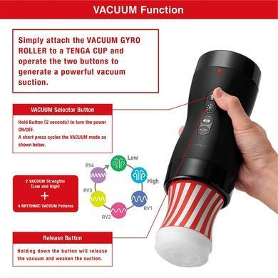 Автоматичний мастурбатор Tenga VACUUM GYRO ROLLER SET, ротація та вакуум, сумісний з Tenga Cup SO7041 фото Купити Автоматичний мастурбатор Tenga VACUUM GYRO ROLLER SET, ротація та вакуум, сумісний з Tenga Cup  Tenga (Японія) 18 479 грн