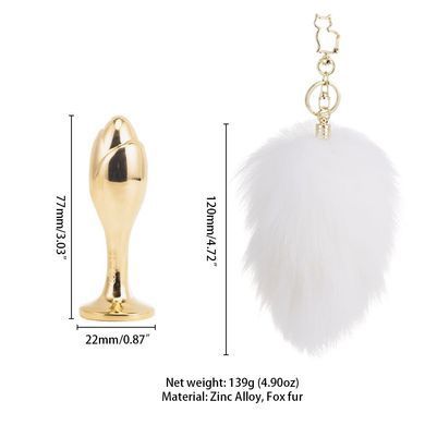 Металлическая анальная пробка Кроличий хвост LOCKINK SEVANDA White Bunny-Tail Anal Rose-shape Plug SX0867 фото Купить   LOCKINK (Китай) 1 200 грн