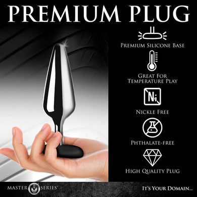 Анальная пробка Master Series Butt Slut Metal & Silicone Butt Plug - Silver SX2225 фото Купить   Master Series (США) 2 300 грн