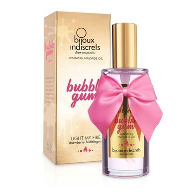 Разогревающее масло Bijoux Indiscrets Light my Fire &ndash; Strawberry Bubblegum (100 мл) SO9343 фото Купить   Bijoux Indiscrets  812 грн