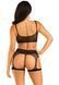 Комплект Leg Avenue Top and garter harness, One Size, чорний, сітчастий, топ + пояс з гартерами &mdash; фото 3