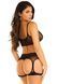 Комплект Leg Avenue Top and garter harness, One Size, чорний, сітчастий, топ + пояс з гартерами &mdash; фото 2