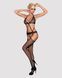 Сітчастий бодістокінг з імітацією топа, пояса та панчохи Obsessive Bodystocking N108 S/M/L, чорний SO7252 фото 3