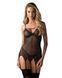 Корсет Obsessive Novenes corset & thong, XS/S, прозрачный, открытая спина, стринги в комплекте SX0613 фото 1